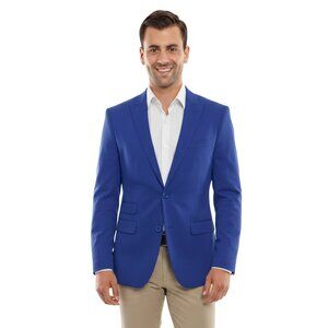 Mens Peak Lapel Blue Jacket Slim Fit